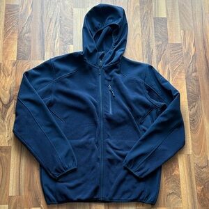 Reebok Men's Navy Full-Zip Hooded Fleece Jacket